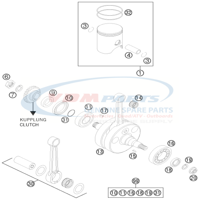 Cylinder rol bear NJ207ET2XCS42 56530123200 , KTM, Husqvarna