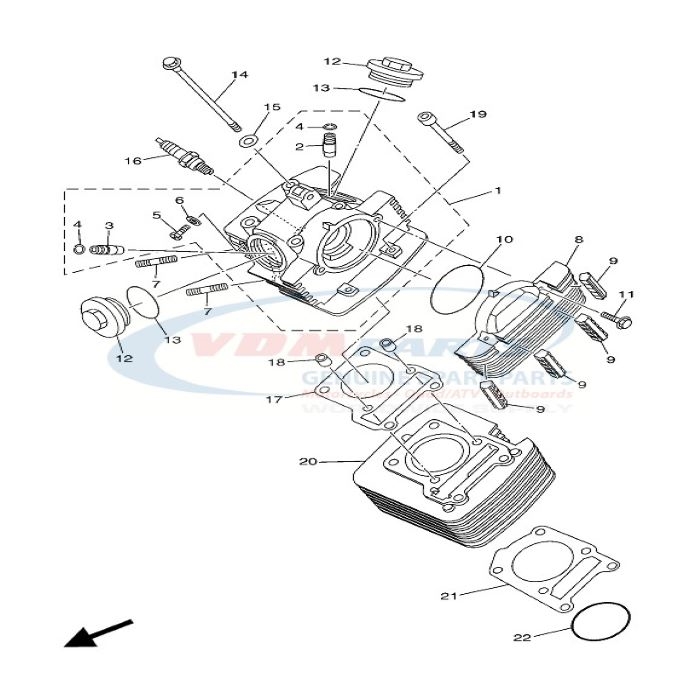 Gasket, Cylinder H, Yamaha, 5HH-E1181-00