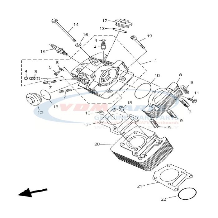 Gasket, cylinder, Yamaha, 5HP-11351-00