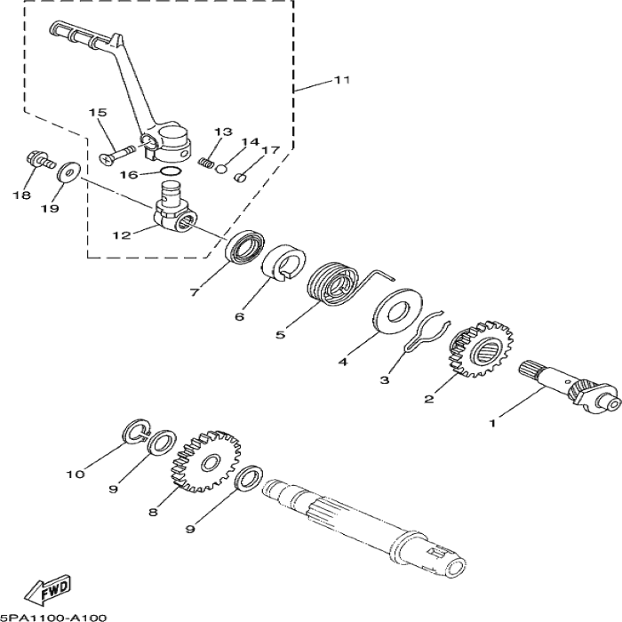 Kick Crank assy, Yamaha, 5PA-15620-01