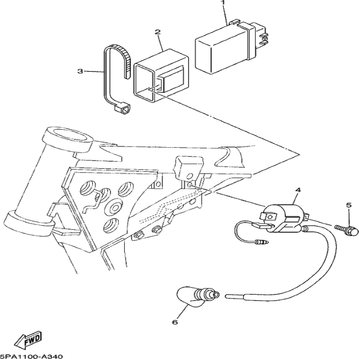 Ignition coil assy, YAMAHA, 5PA823100000