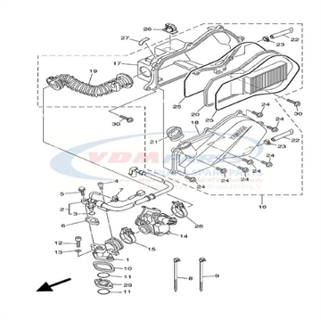 Element, Air cleaner, Yamaha, 5WG-E4451-01