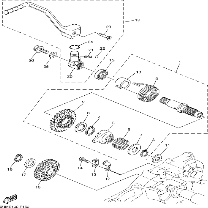 Kick Crank Assy, Yamaha, 5XC-15620-10