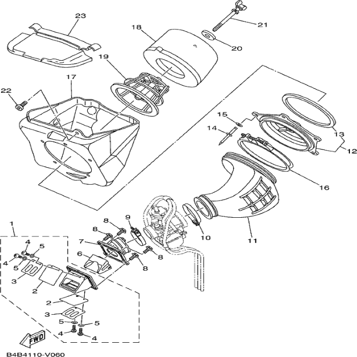 Case air cleaner 1, Yamaha, 5pa144111000