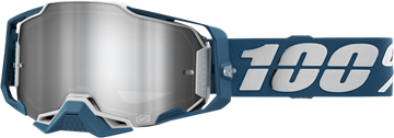 100% Armega brille - blå med silver flash lens