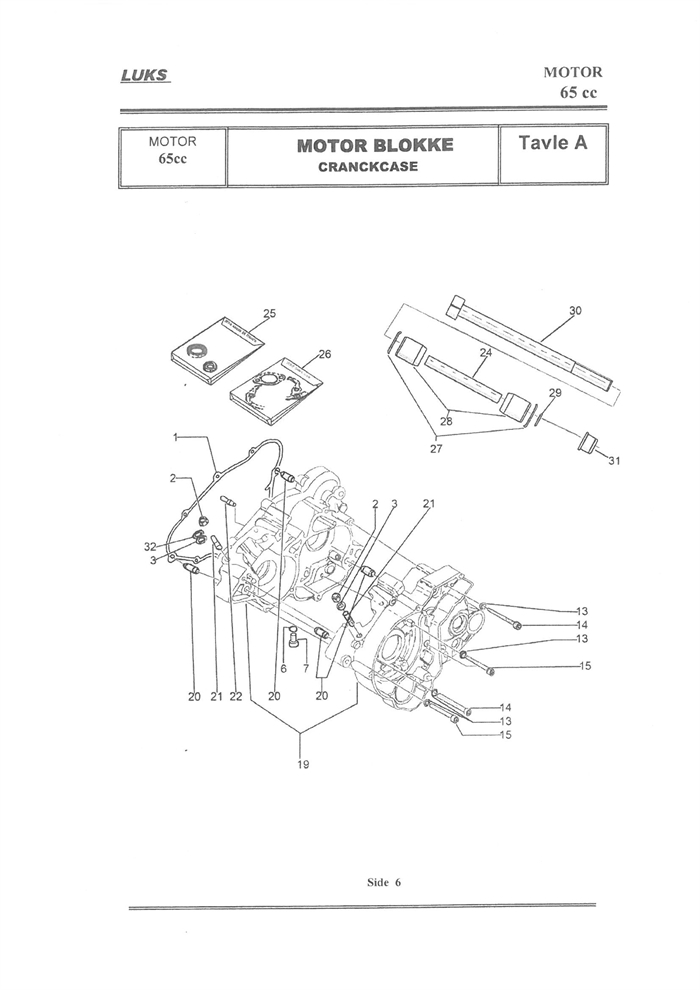 M65-C Competition - 65cc - Motor Blokke -Chrankcase