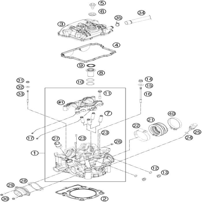 Valve cover gasket, 77236053000 , KTM, Husqvarna