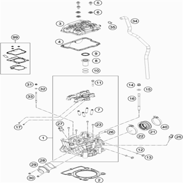 Valve cover gasket, 77736053000 , KTM, Husqvarna