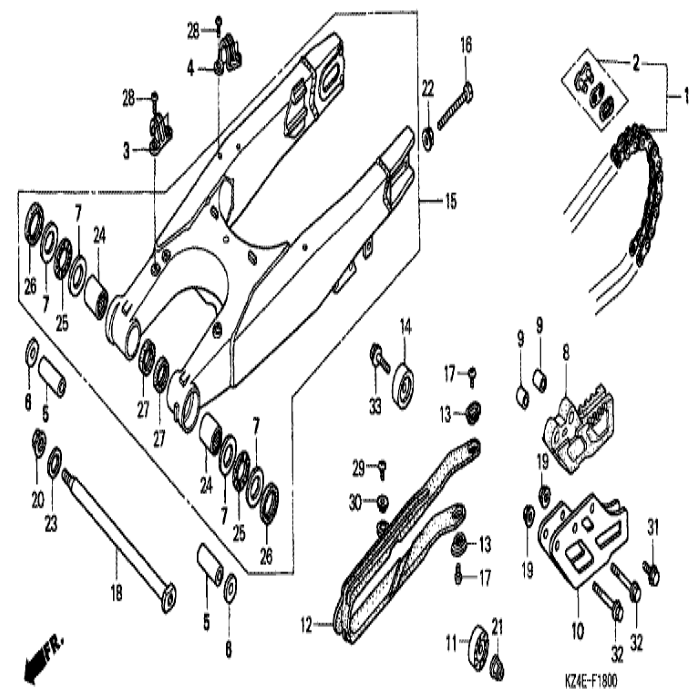 Bolt, hex, 8x46,5 90105-KZ4-J30, Honda