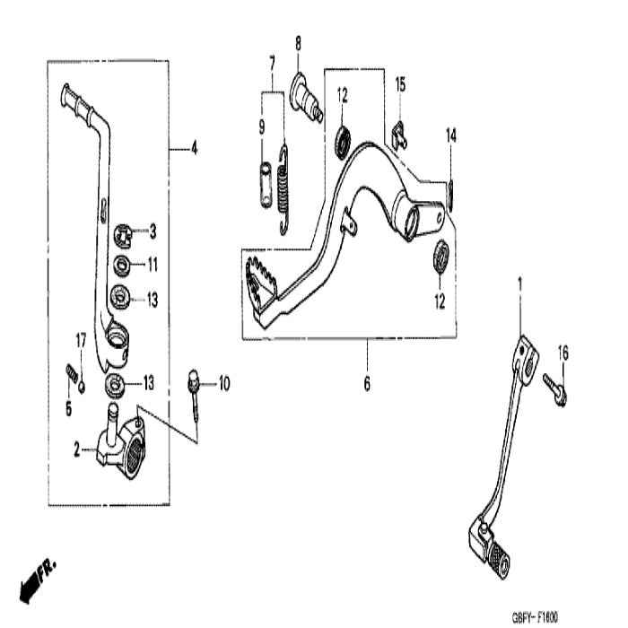 Bolt, flange, 6x22 90112-GBF-830, Honda