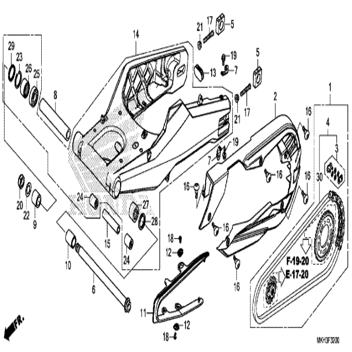 Nut, hex, 8mm. 90309-357-000, Honda