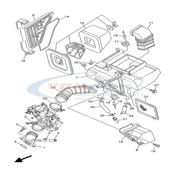 Hose clamp assy (1MX), Yamaha, 90460-45040