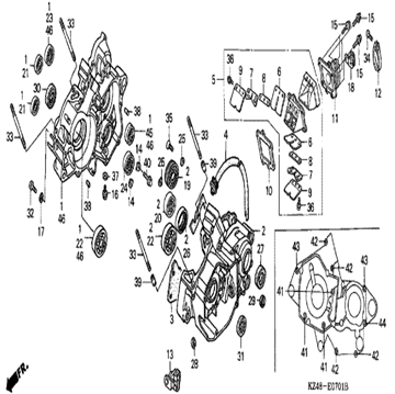 Oil seal, 28x37x7, 91201-KSR-A01 , Honda