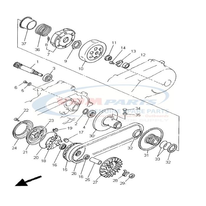 Oil seal (50M) Yamaha, 93102-22335