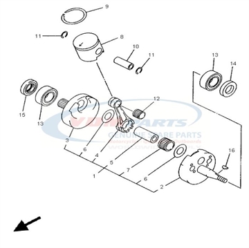 Bearing, Cylindrical (24X) Yamaha, 93310-216L2