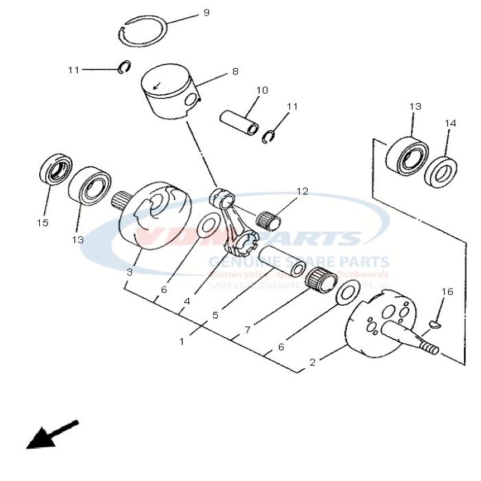 Bearing, Cylindrical (24X) Yamaha, 93310-216L2