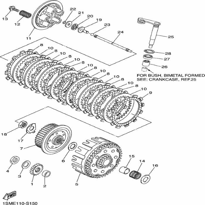 Bearing, Cylindrical(51Y), Yamaha, 93310-225N0