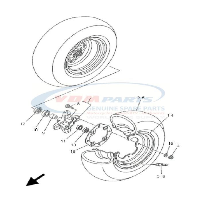 NUT, Flange (3BM), 95704-10500 , Yamaha