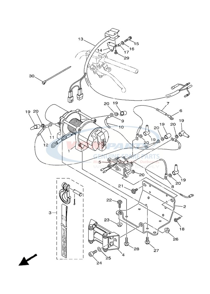 Bolt, Flange, Yamaha, 95822-10020