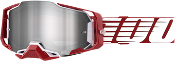 100% Armega brille - Rød med silver flash lens