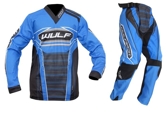 Wulfsport Corsair  Junior Crossbuks og bluse  - Blå