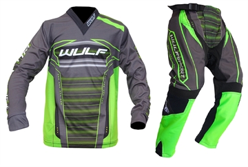 Wulfsport Corsair Junior Crossbuks og bluse  - Grøn
