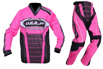 Wulfsport Corsair  Junior Crossbuks og bluse  - Pink