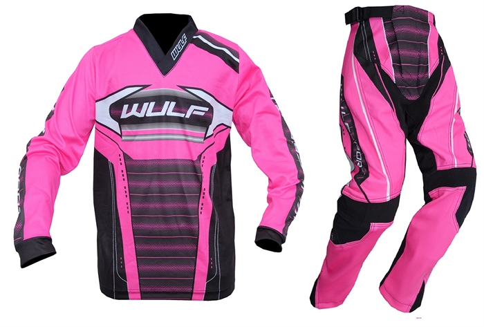 Wulfsport Corsair  Junior Crossbuks og bluse  - Pink