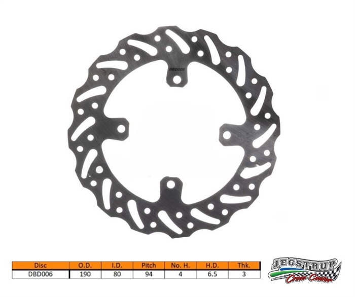 Bremseskive bag Delta Braking Honda 85 CR R3-4/RB4-7 årg. 03 - 07 