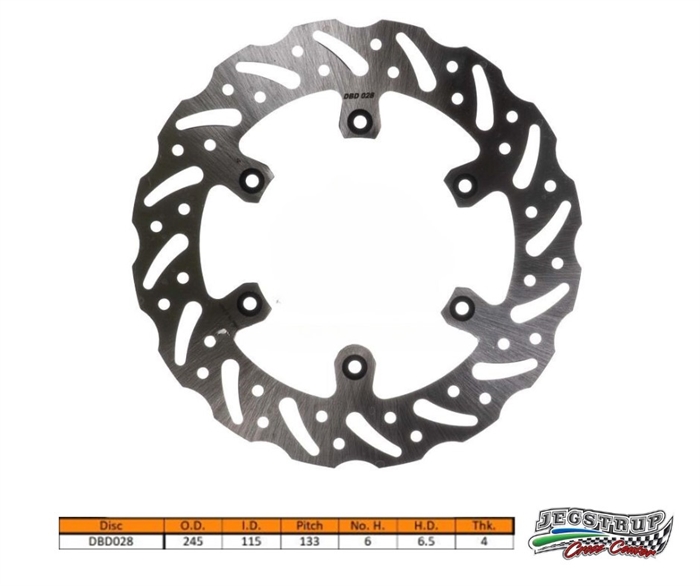 Bremseskive bag Delta Braking Yamaha 125 YZ årg. 02 - 16   