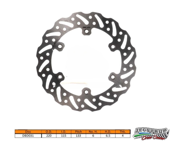 Bremseskive bag Delta Braking TM 125 EN 2T XC & MX årg. 90 - 92