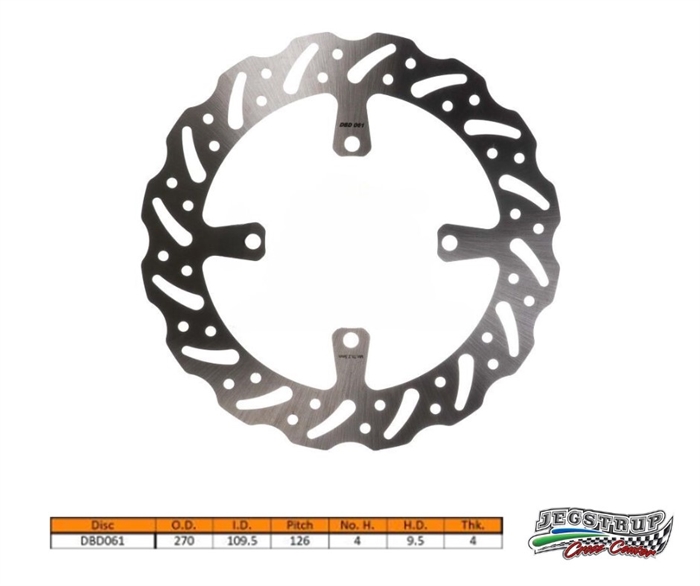 Bremseskive for Delta Braking Kawasaki 250 KX-F BLF 270 mm. 19" hjul årg. 19 - 20