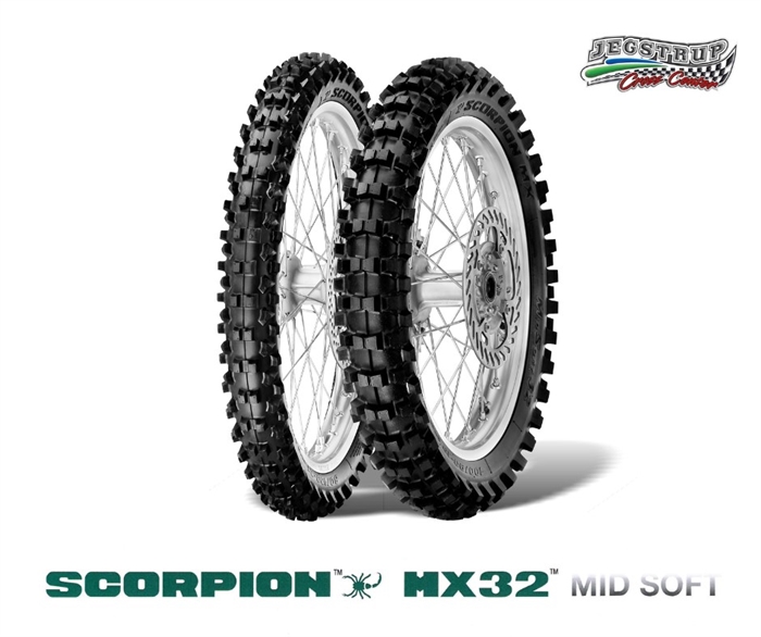 Pirelli fordæk 80/100 - 21 M/C 51M MST TT SCORPION MX32 MID SOFT