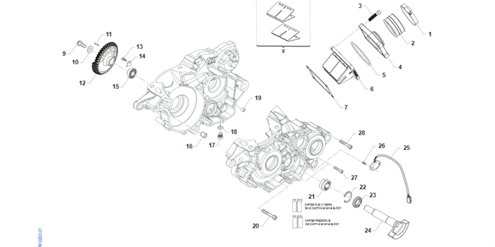 Motorblok og membran 