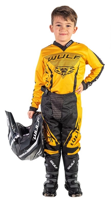 Wulfsport Linear Junior Crossbuks og bluse  - Gul