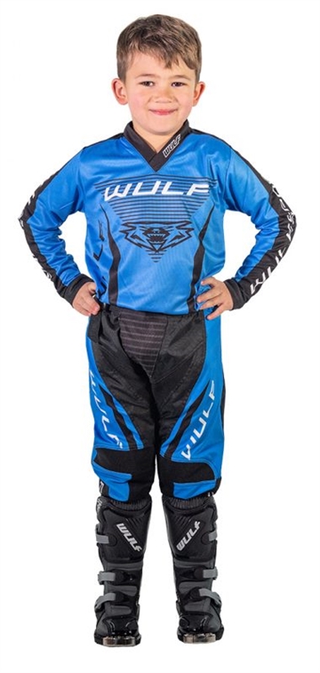 Wulfsport Linear  Junior Crossbuks og bluse  - Blå