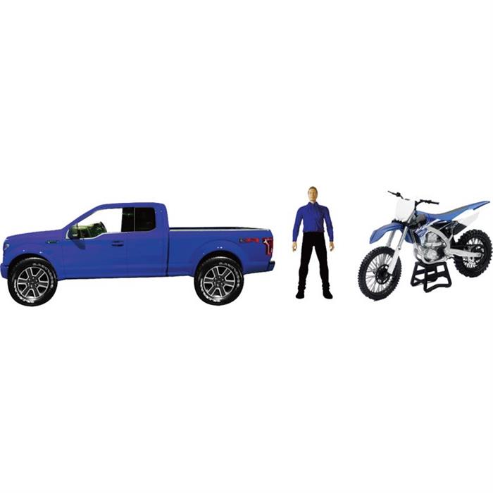 Truck Ford F-150 i Blå med Yamaha YZ450-F