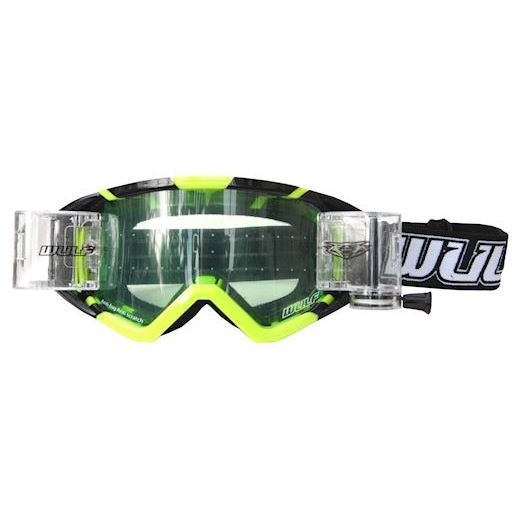 Wulfsport Roll Off Brille 36mm- Fluo Gul / Sort 