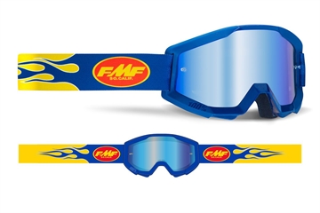 FMF Crossbrille Powercors - Blå med spejl-lens