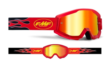 FMF Crossbrille Powercors - Rød med spejl-lens