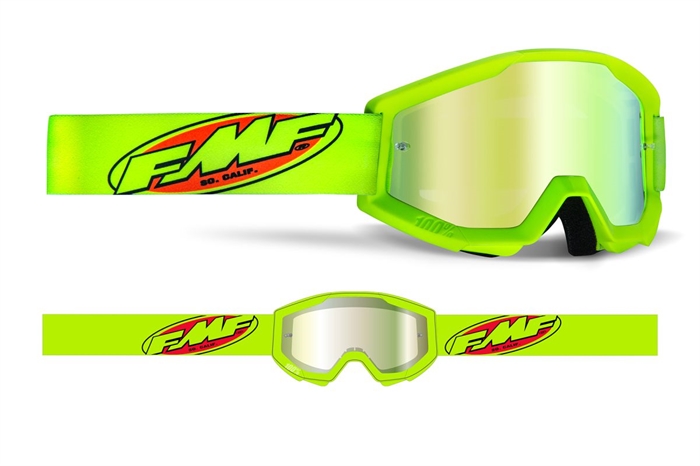 FMF Crossbrille junior - Powercore Core gul med spejl-lens 