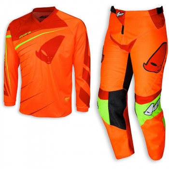 UFO Hydra Junior Crossbuks str. 28 + Cross bluse str. XS - Orange / Rød / Gul