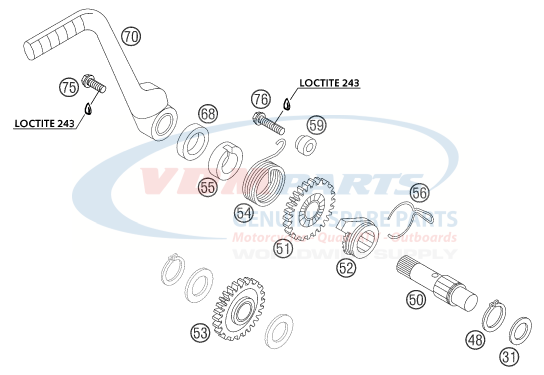 Kickstarter CPL 85 SX 2003 KTM , Husqvarna , 47033070000