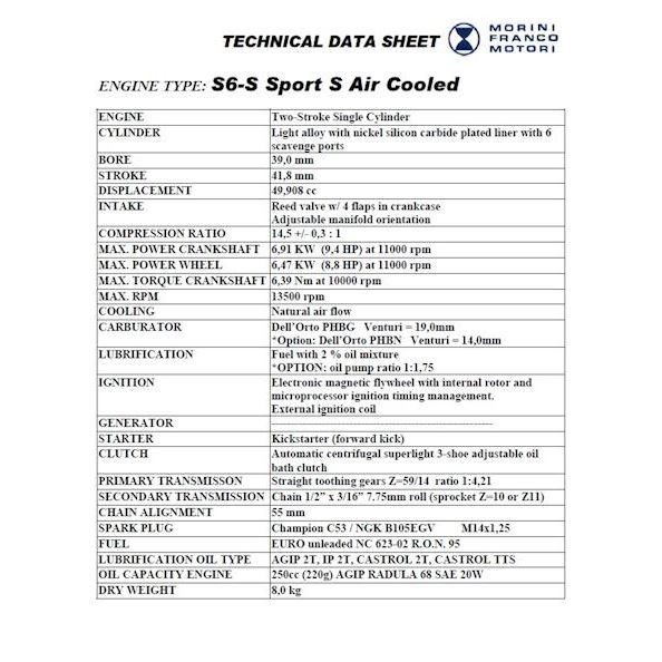 S6-S - Teknisk Data