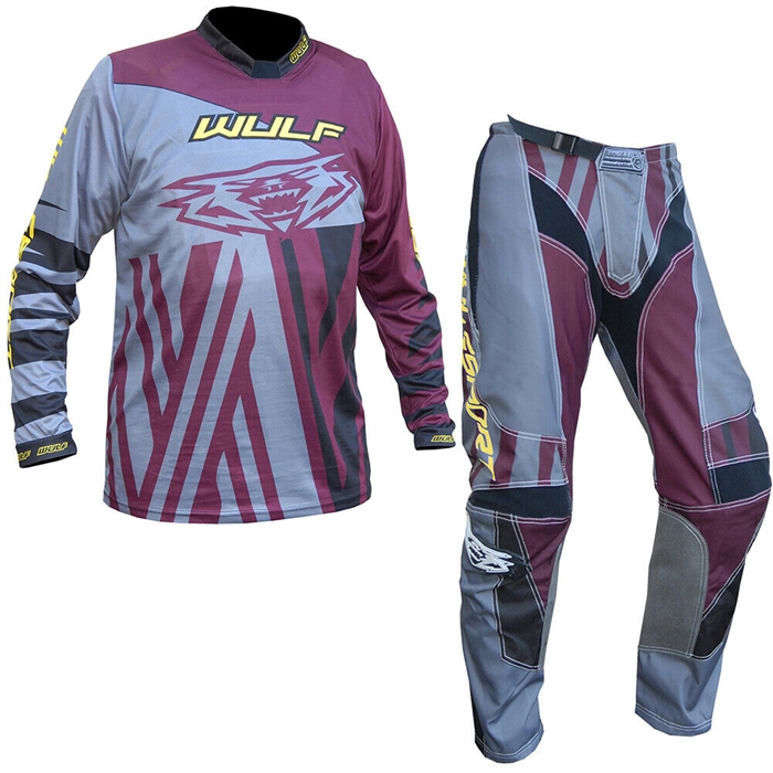 Wulfsport Venturo Cross buks str. 34 og jersey str. XL - Vinrød/Grå