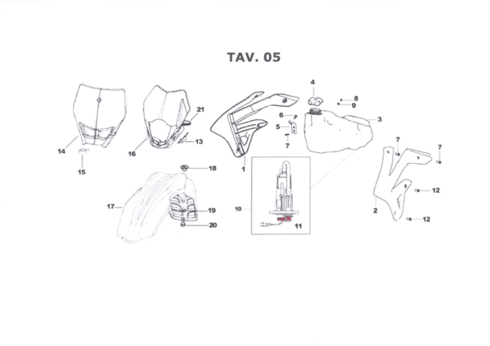 Tank og plastik front