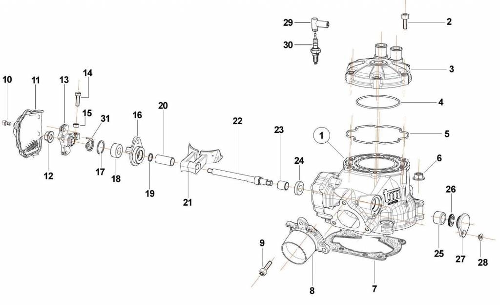 TM Racing 125cc - Cylinder reservedele