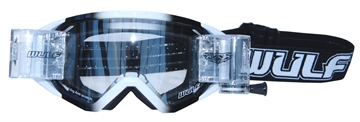 Wulfsport Roll Off Brille 36mm-  Sort / Hvid 